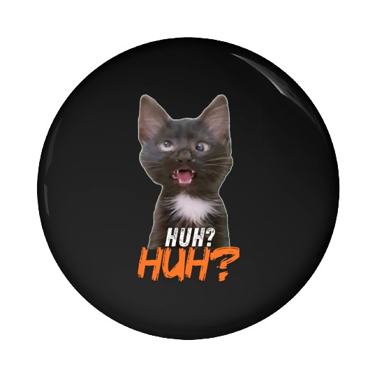 Funny Cross Eyed Cat Meme Huh Funny Cat Pin Buttons