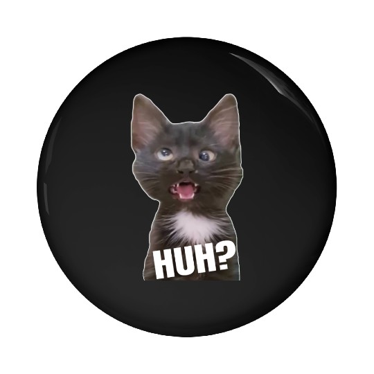 Funny Cross Eyed Cat Meme Huh Funny Cat Pin Buttons