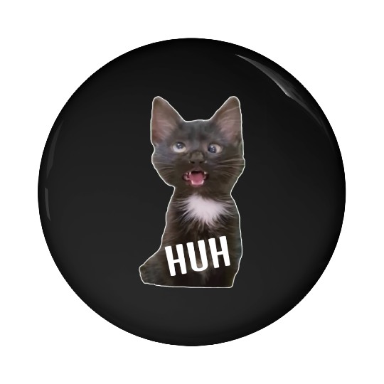 Funny Cross Eyed Cat Meme Huh Funny Cat Pin Buttons