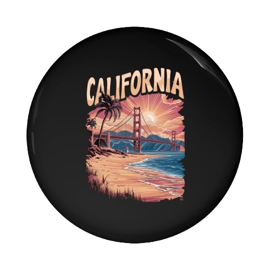 CALIFORNIA GOLDEN GATE BRIDGE BAY AREA Pin Buttons