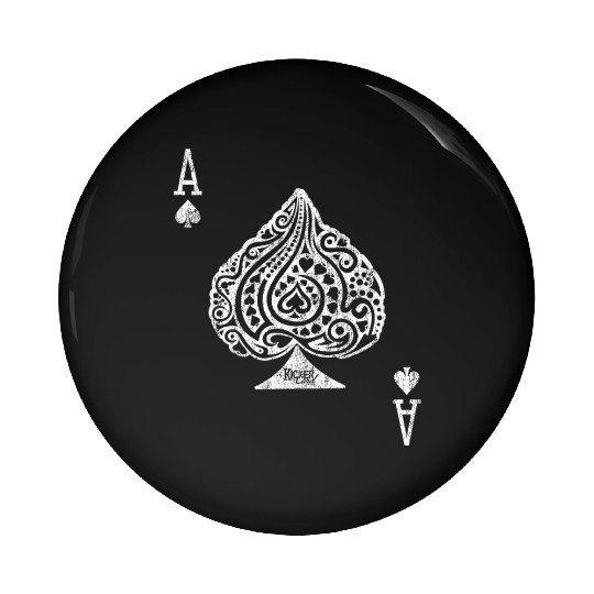 Ace of Spades Texas Hold'em Poker Playing Card Pin Buttons