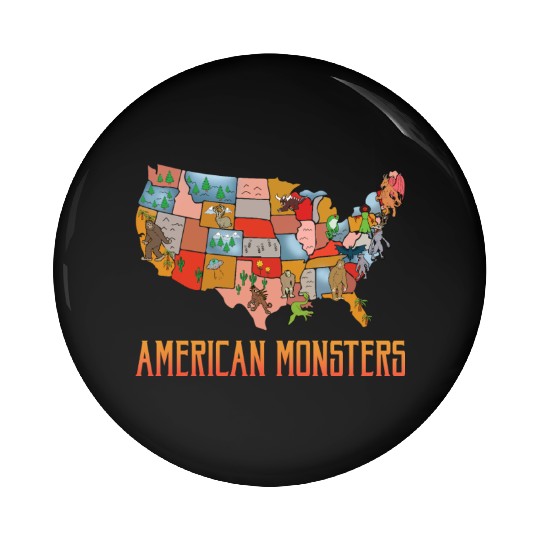 American Monsters Cryptid Monsters Myth Creatures Pin Buttons