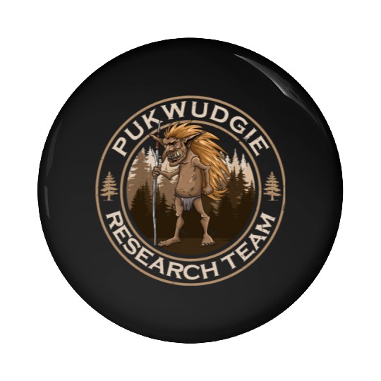 Pukwudgie Research Team Monster Believe Cryptid Pin Buttons