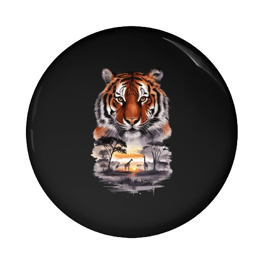 Tiger Paradise Jungle for a Tiger lovers Pin Buttons