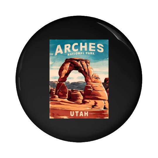 Vintage Travel Arches National Park Utah Landscape Pin Buttons