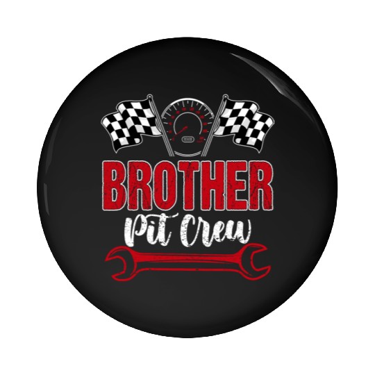 Race Car Birthday Racing Family Brother Pit Crew Pin Buttons