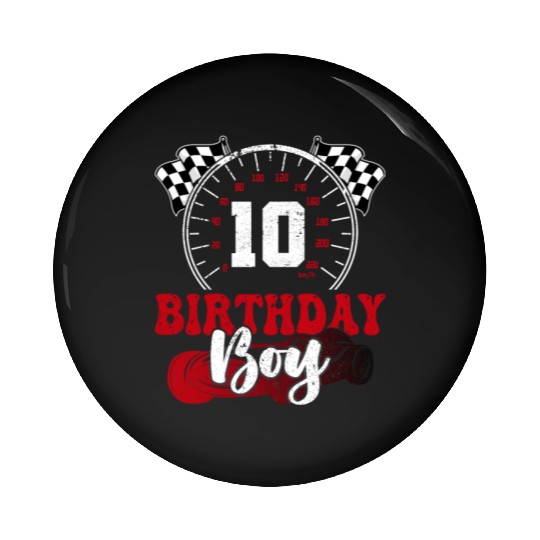 Race Car 10th Birthday Boy Party Pit Crew Pin Buttons