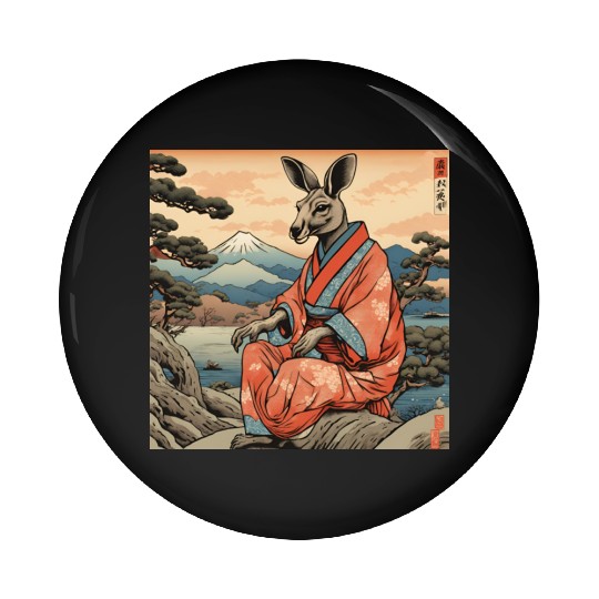 Retro Kangaroo Prank Design Pin Buttons