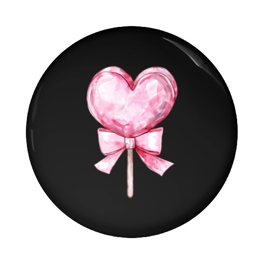 Lollipop with a pink bow Pin Buttons