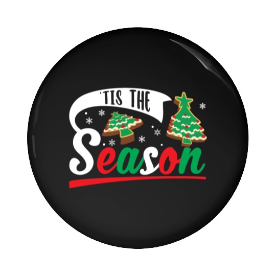 Tis The Season Christmas Cakes Retro Xmas Pajamas Pin Buttons
