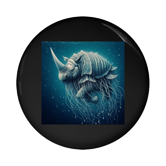 The jellyfish-rhino Pin Buttons