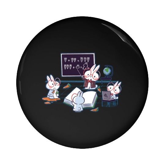 Bunnies Math, Funny Back To School Pin Buttons