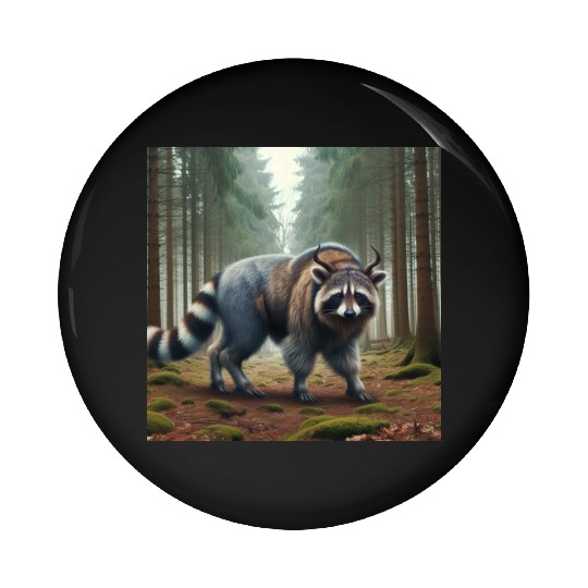 The raccoon-buffalo Pin Buttons