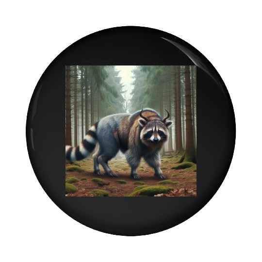 The raccoon-buffalo Pin Buttons