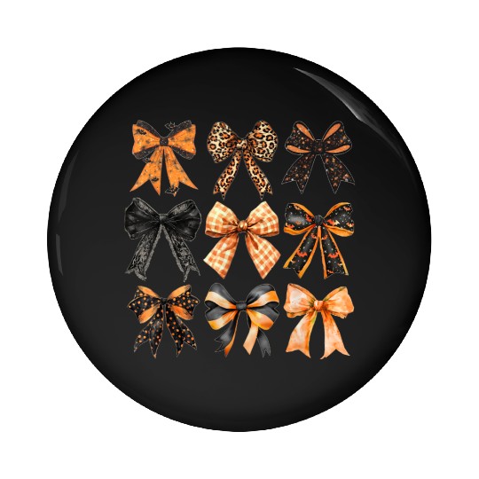 Coquette Halloween Bow Girly Spooky Season Hallowe Pin Buttons