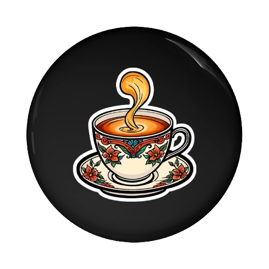 Cup Of Tea Neo Traditional Pin Buttons