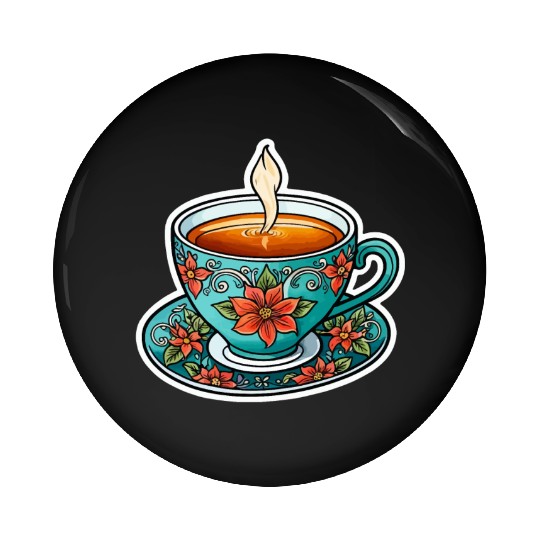 Cup Of Tea Neo Traditional Pin Buttons