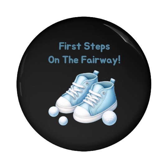 First Steps on the Fairway - Blue Kids' Golf Shoes Pin Buttons