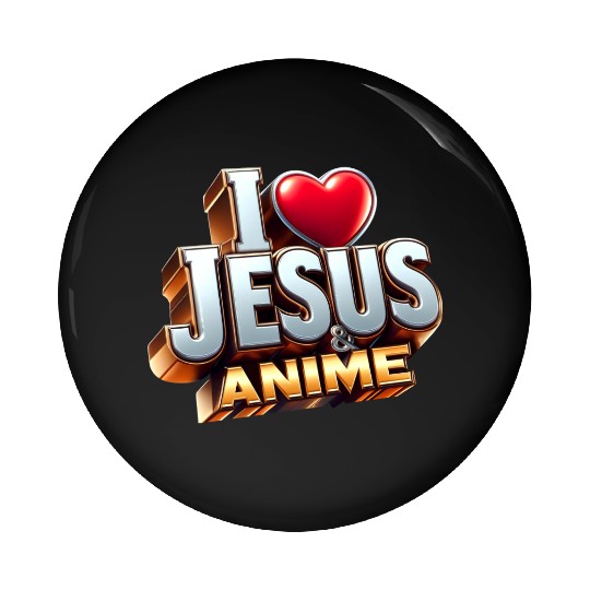 I Love Jesus & Anime Pin Buttons