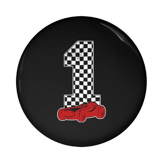 01 Year Old Pit Crew Boy Car Racing 1st Birthday Pin Buttons