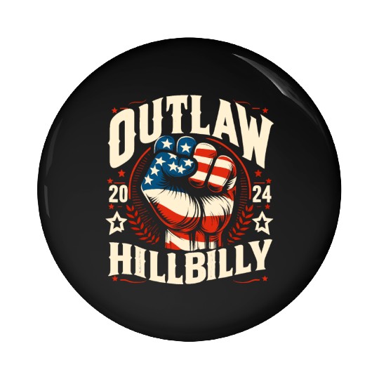 Vintage Retro US Flag Outlaw Hillbilly 2024 Trump Pin Buttons