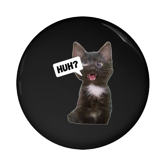 Funny Cross Eyed Cat Meme Huh Funny Cat Pin Buttons