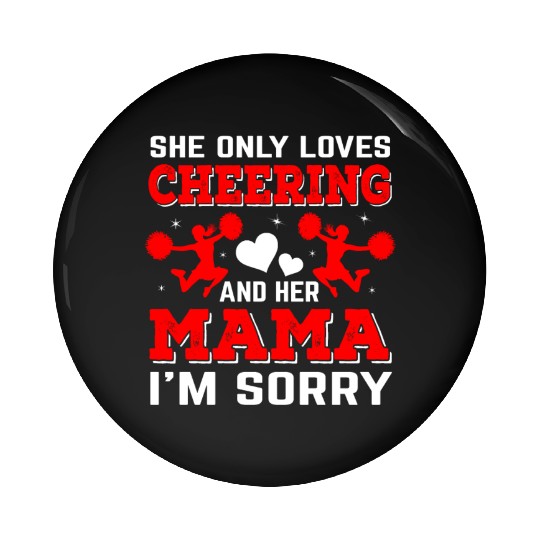 Loves Cheer Mom Cheerleading Mommy Mother's Da Pin Buttons