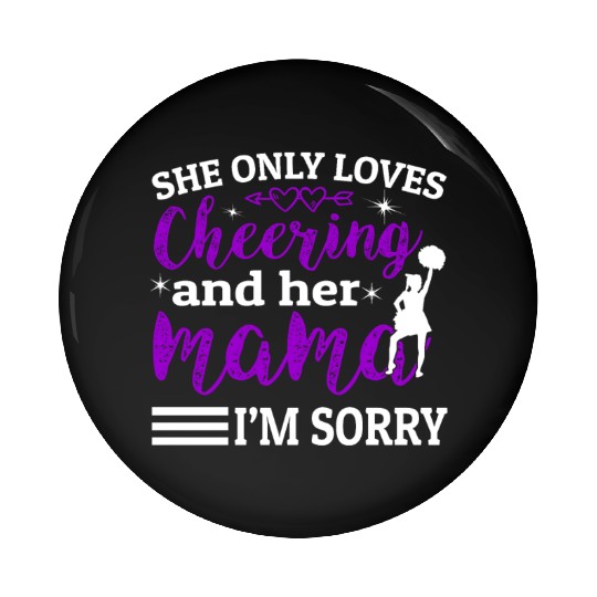 Loves Cheer Mom Cheerleading Mommy Mother's Da Pin Buttons