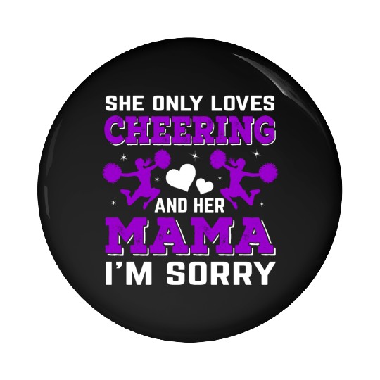 Loves Cheer Mom Cheerleading Mommy Mother's Da Pin Buttons
