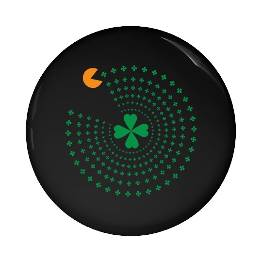 St Patrick Pacman Pin Buttons