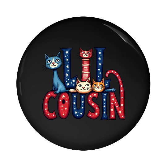 Matching Family Gift Pin Buttons Purr-Fect Cousin Kitty