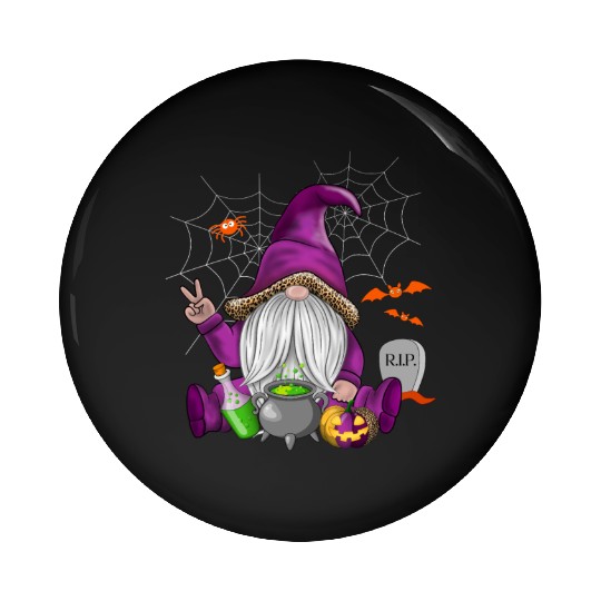 Halloween Gnomes, Happy Halloween Pin Buttons
