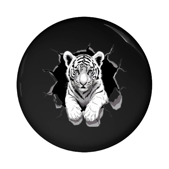 peeking tiger cub Pin Buttons