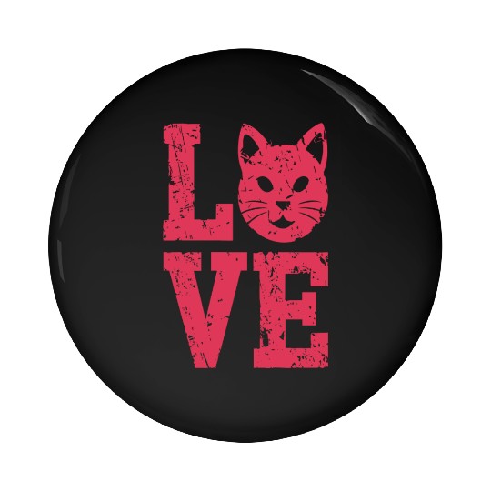 Love funny cat face Pin Buttons