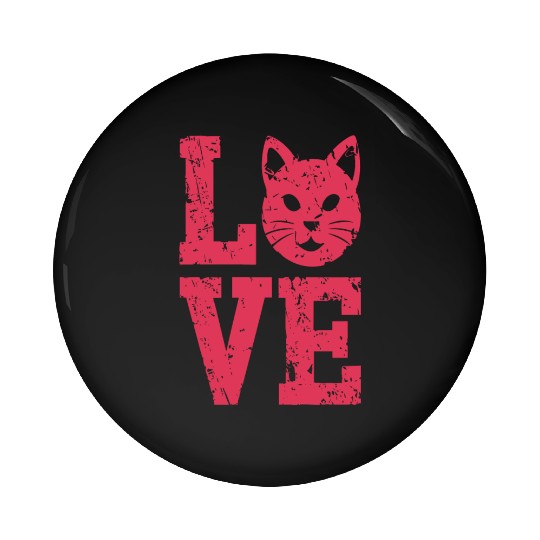 Love funny cat face Pin Buttons