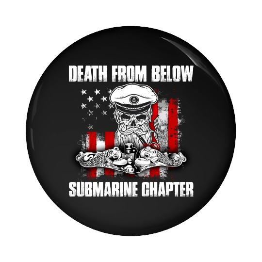 Death From Below Submarine Chapter Patriotic Pin Buttons
