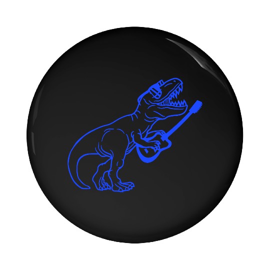 T. Rex Dino DJ Dinosaur Party Animal Plays Guitar Pin Buttons