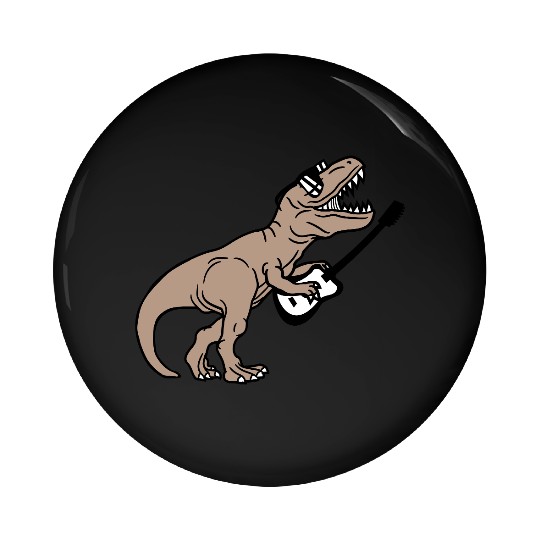 T. Rex Dino DJ Dinosaur Party Animal Plays Guitar Pin Buttons