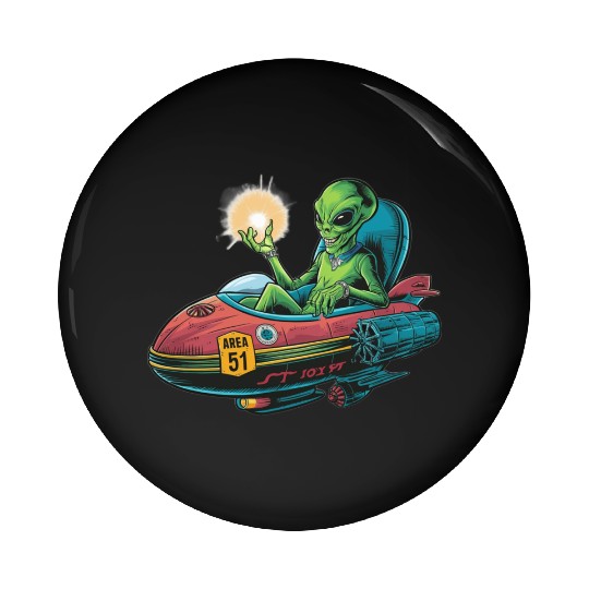 Alien in Area 51 Craft Pin Buttons
