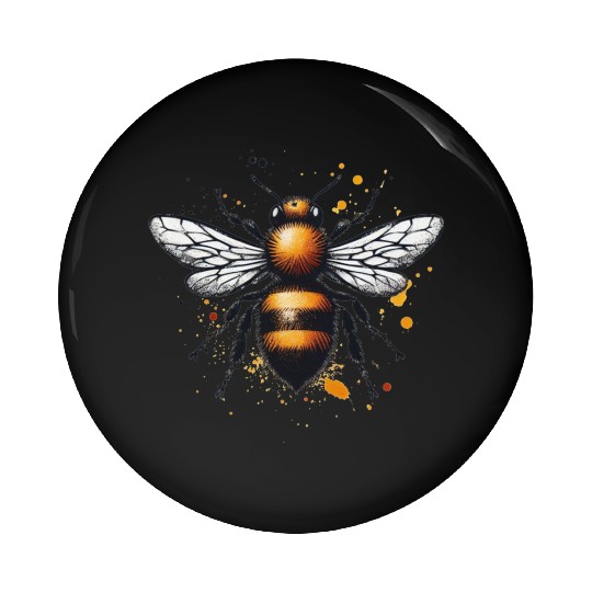 Honey Bee Insect Art Pin Buttons