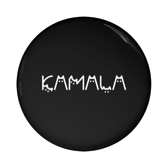 Kamala Harris Cat White Funny Election 2024 Pin Buttons