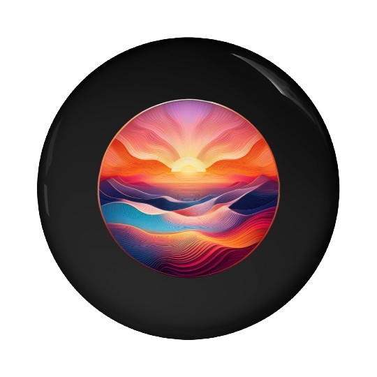 Colorful Sunrise Pin Buttons
