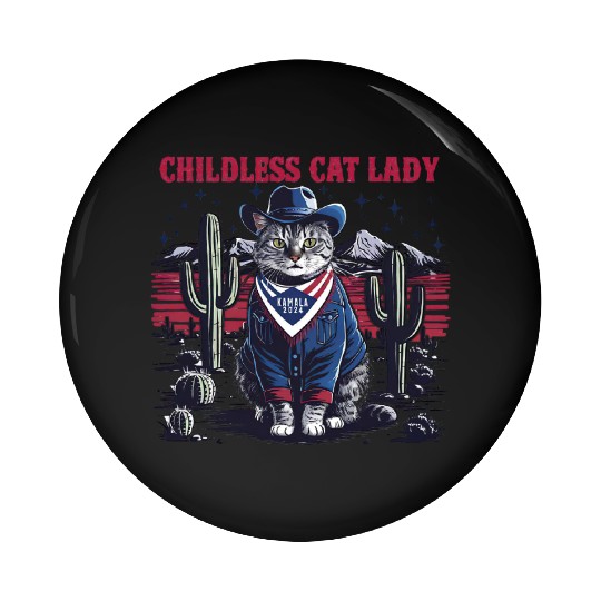 Childless Cat Lady For Kamala Pin Buttons