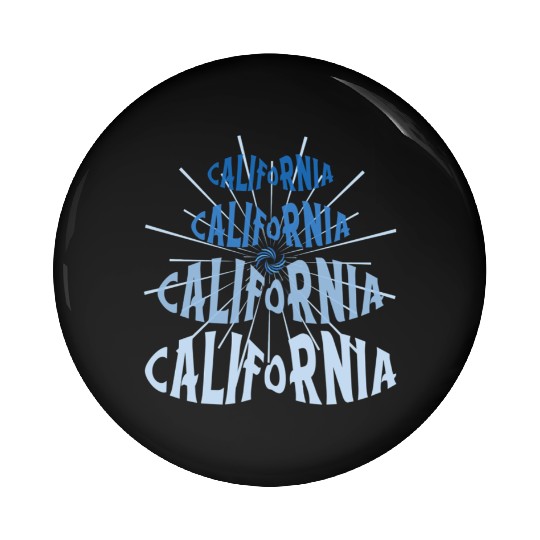 California West Coast Golden State Blue Graphic Pin Buttons