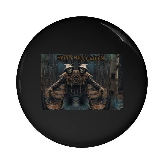 Halloween Scarecrow HOLLYDAY Pin Buttons