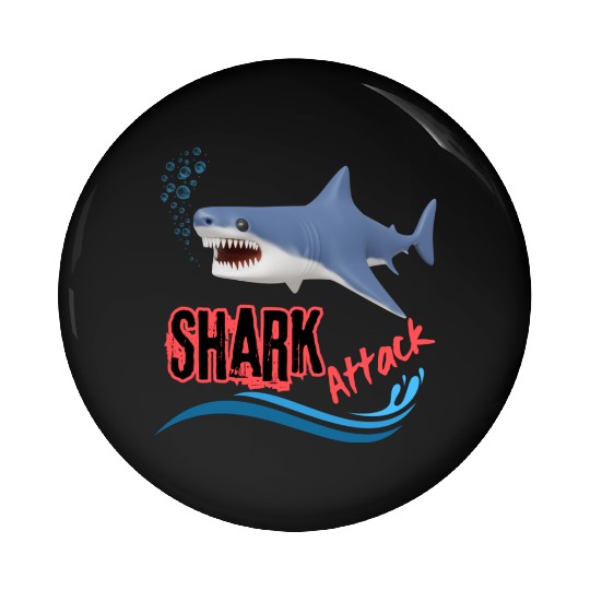 A different unique colorful shark attack design Pin Buttons