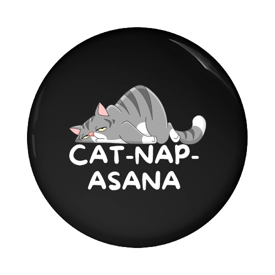 Funny Cat-Nap-Asana sleeping yoga Pin Buttons