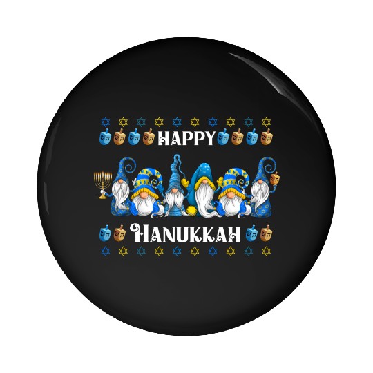"Hanukkah Gnome" Wishing You a Happy Hanukkah Pin Buttons