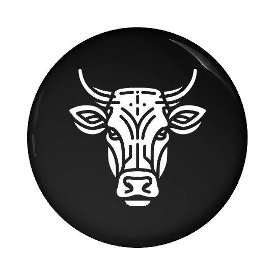 Cow face cows vector farm animal art path4 Pin Buttons
