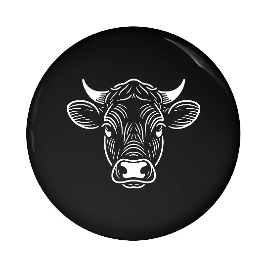 Cow face cows design farm animal art path1 Pin Buttons
